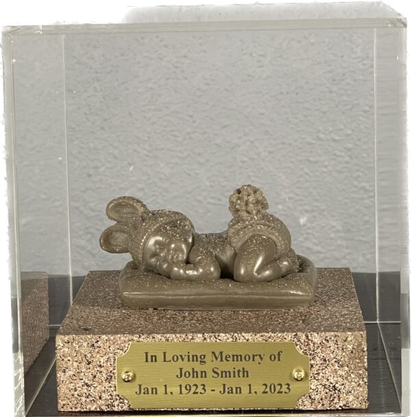 Baby Ash Figurine Sculpture made with cremation ashes to honor the little ones who were never given a living chance.